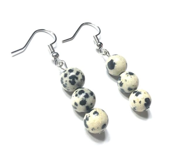 Handmade Black & Beige Dalmatian Earrings