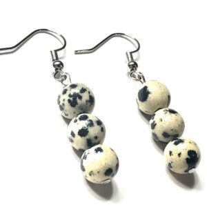 Handmade Black & Beige Dalmatian Earrings