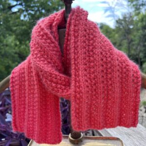Coral, Peachy Hand Knit Scarf