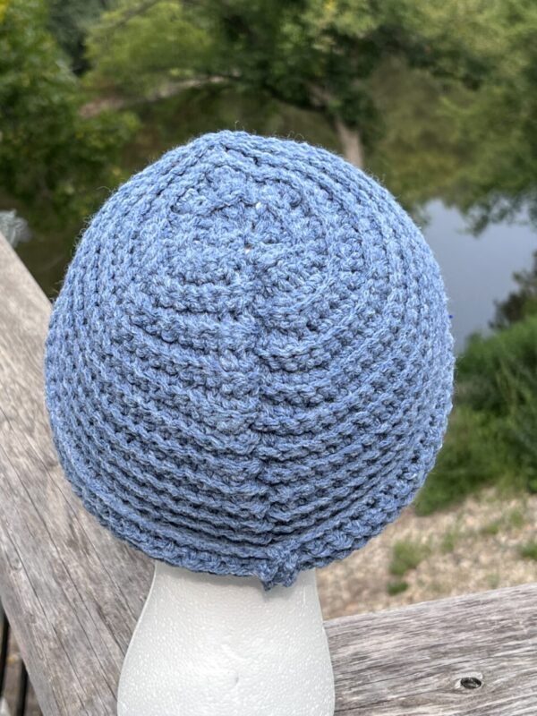 Dusty Blue Crocheted Beanie Hat