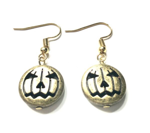 Handmade Metal Pumpkin Earrings Fall Halloween Thanksgiving