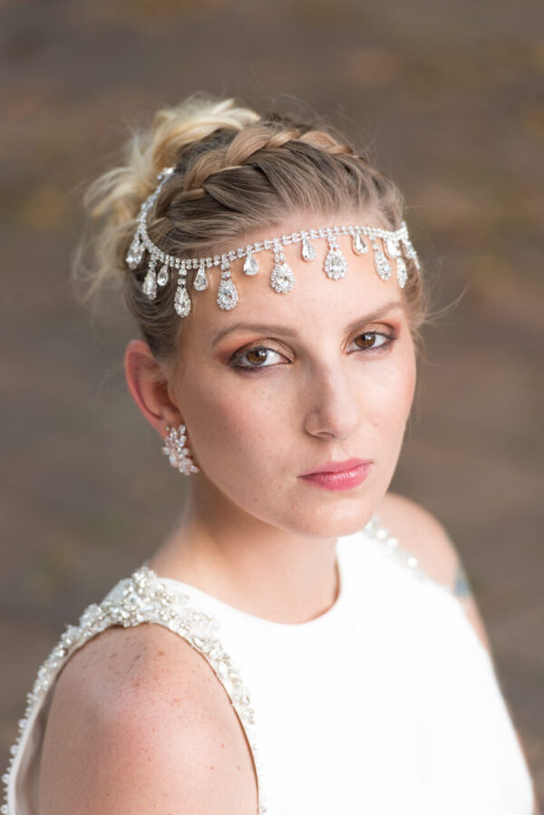 Rhinestone Bridal Headband Teardrop Crystals