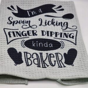Kitchen Towel Spoon Licking Finger Dipping Baker Humorous Funny