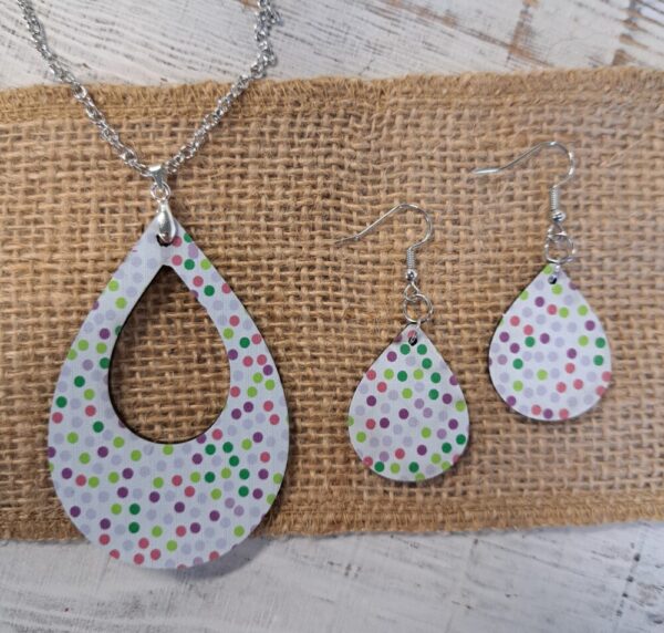 Playful Polka Dot Earring-Necklace Combo Set