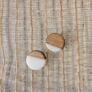 Wood & Resin Stud Earrings – Pick a Color