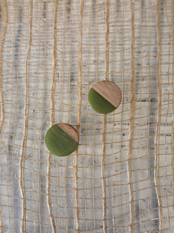 Wood & Resin Stud Earrings – Pick a Color