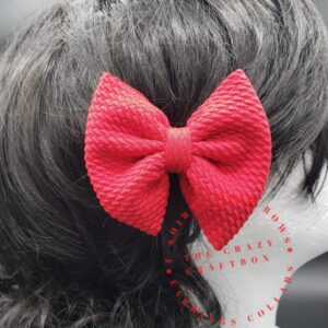 Red Fabric Hair Bows