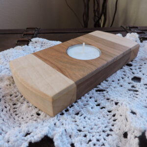 Cherry & Maple Wood Tealight Candle Holder