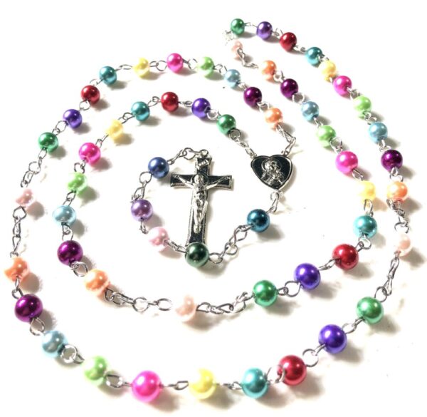 Handmade Multi Color Glass Beaded Rosary