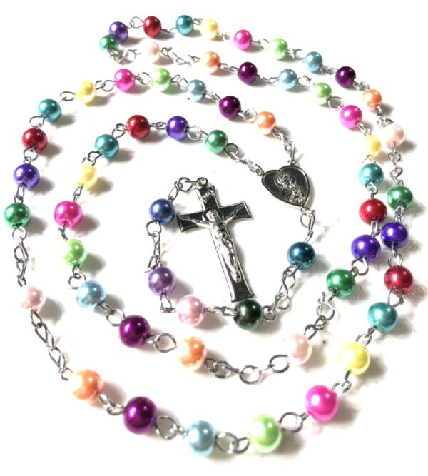 Handmade Multi Color Glass Beaded Rosary