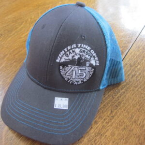 Disc Golf hat from Winter Time Open, black with blue trim
