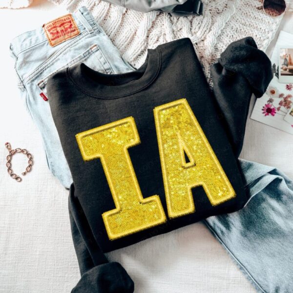 IOWA Faux Embroidery Sequin Top