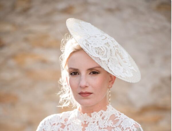Ivory Bridal Hat Headpiece,