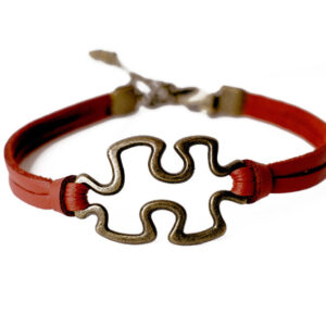 Autism Awareness Leather Bracelet