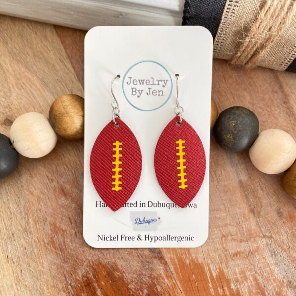 Football (Small): Red w/Yellow Stitches