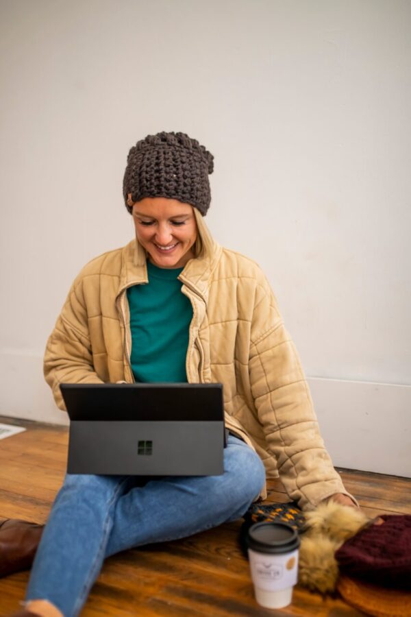 Crochet Puff Stitch Slouch Hat | Walnut