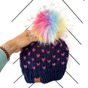 Youth Baby Happe Hearts | Navy Rainbow