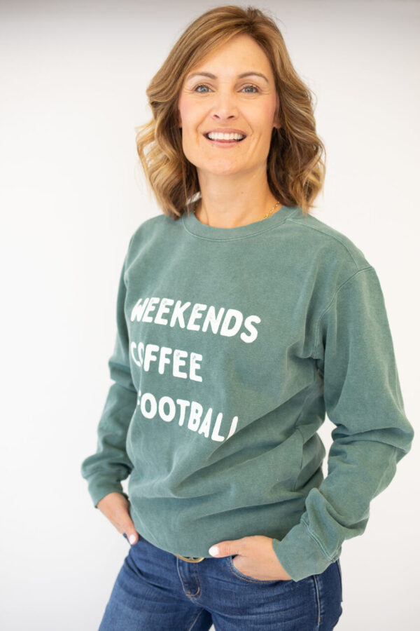 “Weekends, Coffee, & Football” Graphic Sweatshirt