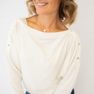 Kali Ribbed Snap Button Top