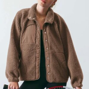 Katelyn Curvy Button Fleece Jacket