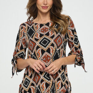 Tie 1/2 Bell Sleeve Top