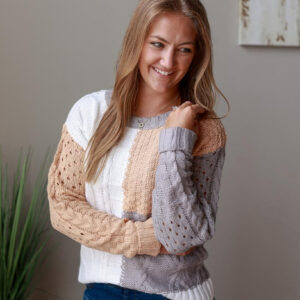 Camel Colorblock Chunky Sweater • S-XL