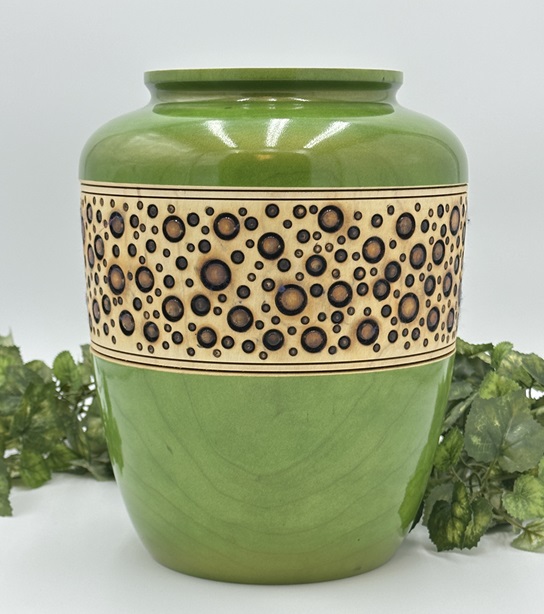Green Turned Wood Vase
