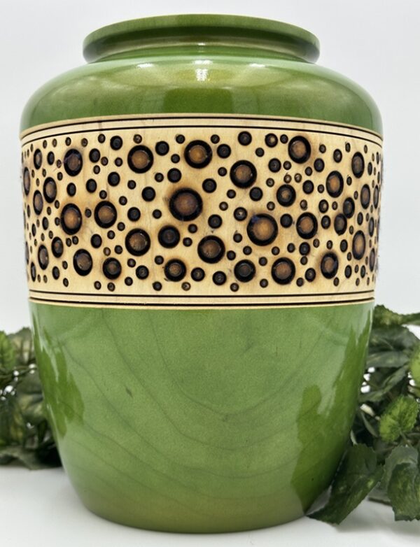 Green Turned Wood Vase