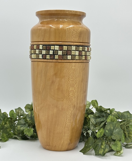Tall Stone Trimmed Vase