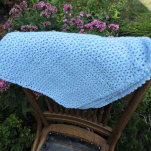 Baby Blue with Touch of Pastels Hand Crocheted Baby ~ Doll Blanket Afghan