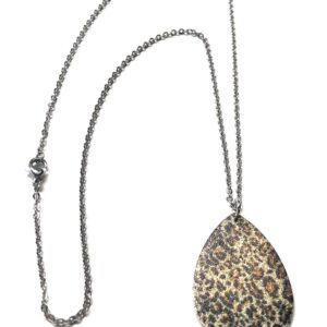 Handmade Leopard Print Pendant Necklace Women Gift