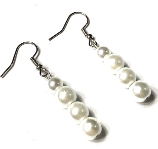 Handmade Black White Necklace Earrings Gift Set Women