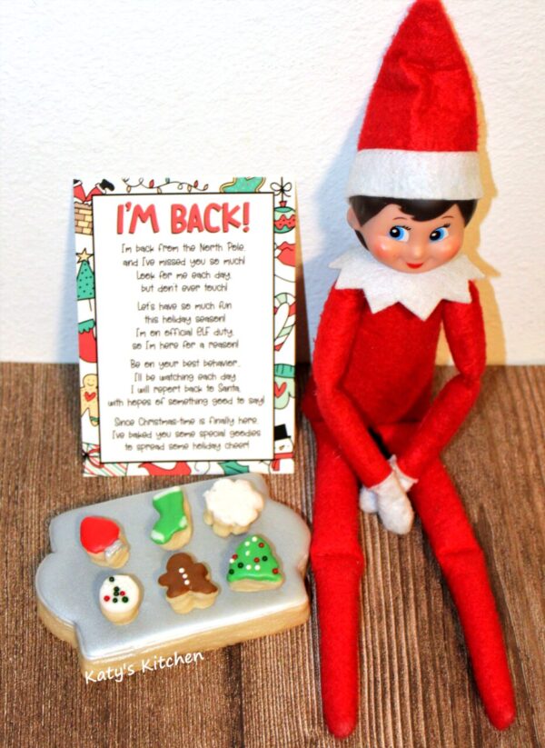 I’m Back! Elf Postcard and Tiny Cookie Set