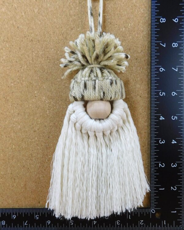 Tan Pinecone Macrame Hanging Gnome