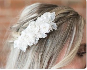 Lace Beaded Wedding Hair Comb,