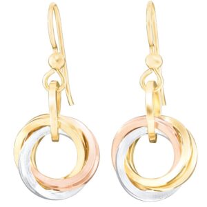 AS SEEN ON Amazon’s New Dogs, Old Tricks – Tri Color Love Knot Dangle Earrings
