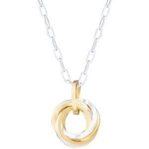 Two Tone Classic Love Knot Pendant Necklace in Sterling Silver and 14K Yellow Gold Fill – 18″ or 20″ Chain Included