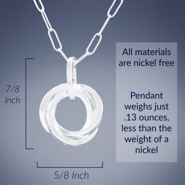 Classic Love Knot Pendant Necklace in Sterling Silver – 18″ or 20″ Chain Included