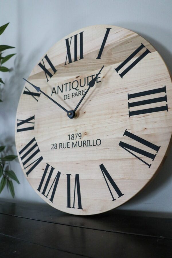 Large 18″ French Style Maple Wall Clock (in stock)