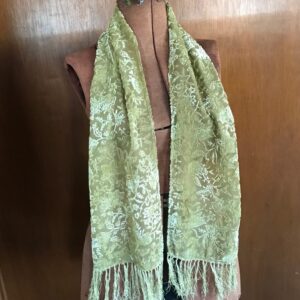Cut Devore Satin fringed naturally hand dyed silk scarf