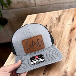 Personalized Handwritten {Richardson 112} Leather Patch Hat | Fathers Day Gift | Child’s Handwriting Hat | Personalzied Grandpa Gift