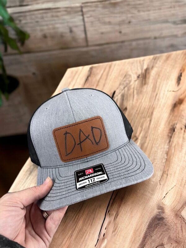 Personalized Handwritten {Richardson 112} Leather Patch Hat | Fathers Day Gift | Child’s Handwriting Hat | Personalzied Grandpa Gift