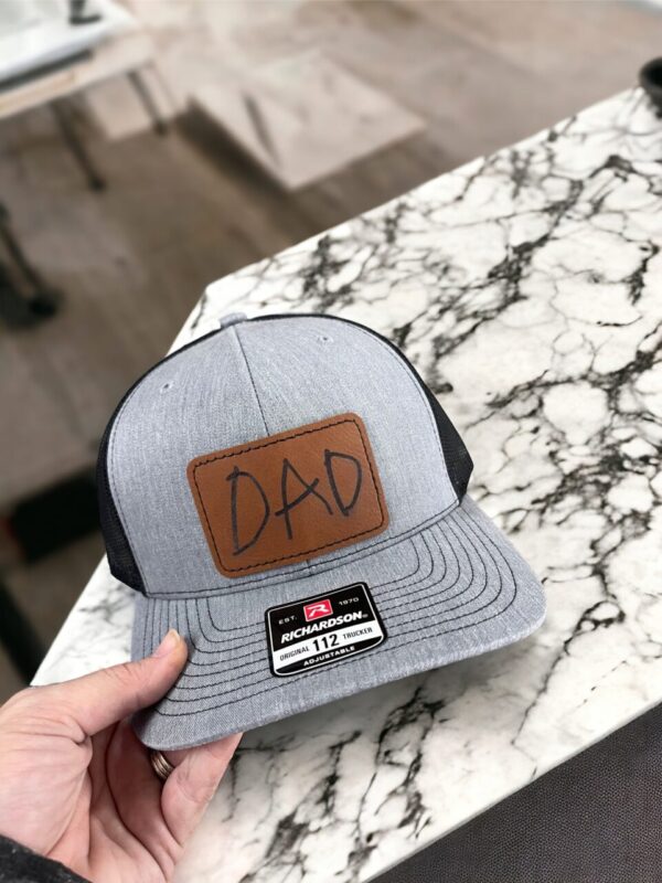 Personalized Handwritten {Richardson 112} Leather Patch Hat | Fathers Day Gift | Child’s Handwriting Hat | Personalzied Grandpa Gift