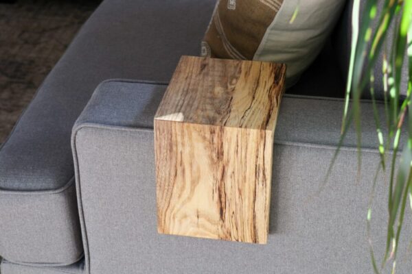 6″ Spalted Hackberry Armrest Table (in stock)
