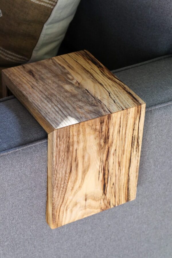 6″ Spalted Hackberry Armrest Table (in stock)