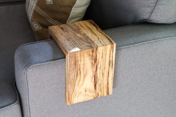 6″ Spalted Hackberry Armrest Table (in stock)