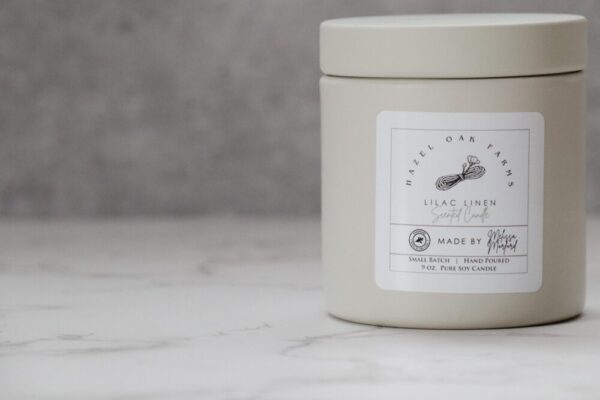 Lilac and Linen – Melissa’s Pure Soy Candles (in stock)