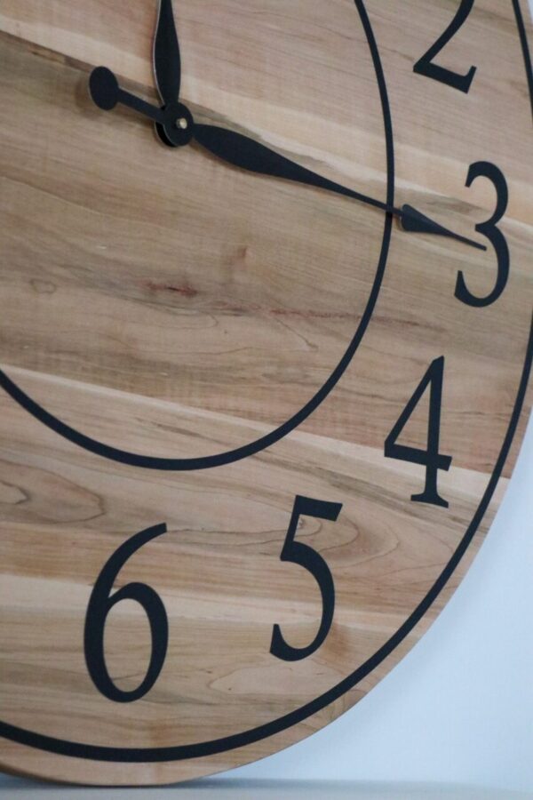 30″ Large Solid Soft Maple Wood Clock with Black Roman Numerals (in stock)