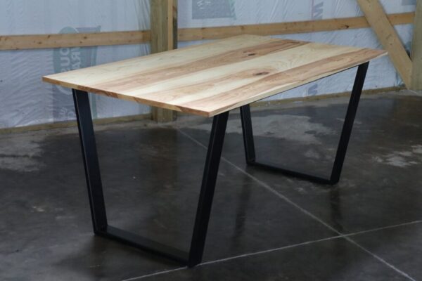 Modern Ash Dining Table with Black Steel Tapered Legs (in stock)