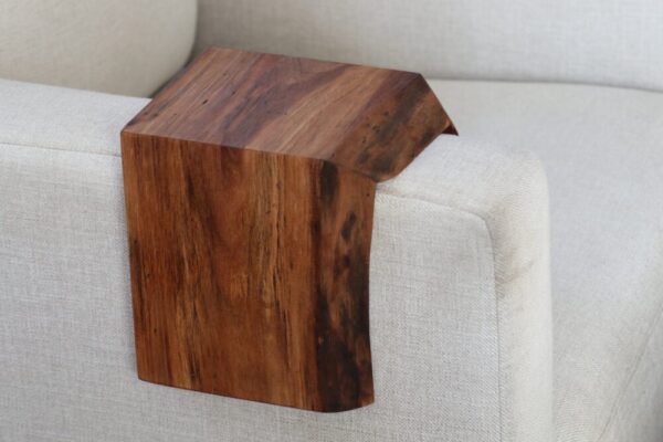 Live Edge 4.25″ Walnut Wood Armrest Table (in stock)
